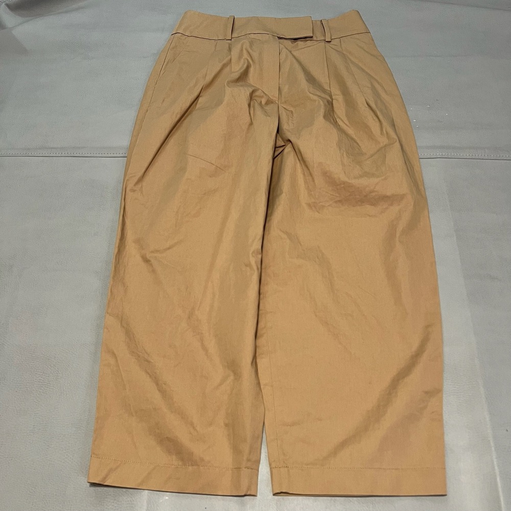 New Anthropologie‎ Exquise Cedar Crop Wide Flare Trouser Pant Paperbag MPET-3327